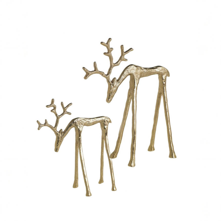 Elegant Golden Deer Showpiece Set