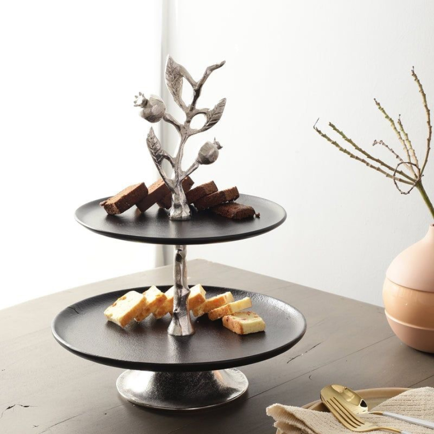 Silver Orchard 2-Tier Dessert Stand