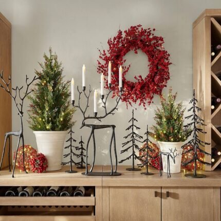 Nordic Reindeer Branch Candle Stand